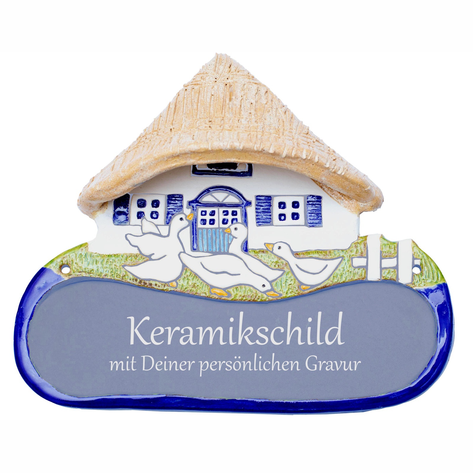 Keramik Schild 12,0 X 8,0 Cm Mit Gravur Personalisiert - PZGI
