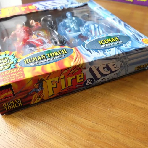 Fire/Ice Human Torch & Iceman Packs Toy Biz 1997 Limited Production Marvel Comic - Picture 7 of 9