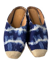 Crown Vintage Shoes  Sz 7 Blue Flat espadrilles Shoes Slip On Tie Dye