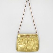 Vintage 60s Gold Lame Evening Chain Clutch Purse