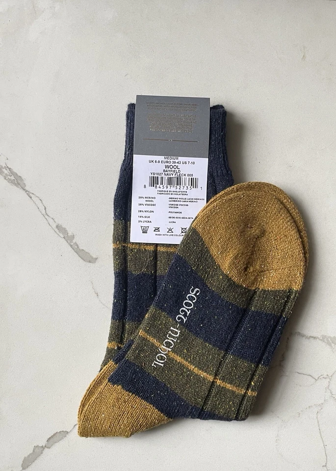 PANTHERELLA Men's English Inspired Style "Bayfield" Wool Socks Navy - Image 3 of 4