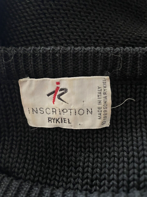 Sonia Rykiel Inscription Sweater Top Medium M Heavy Cotton Knit