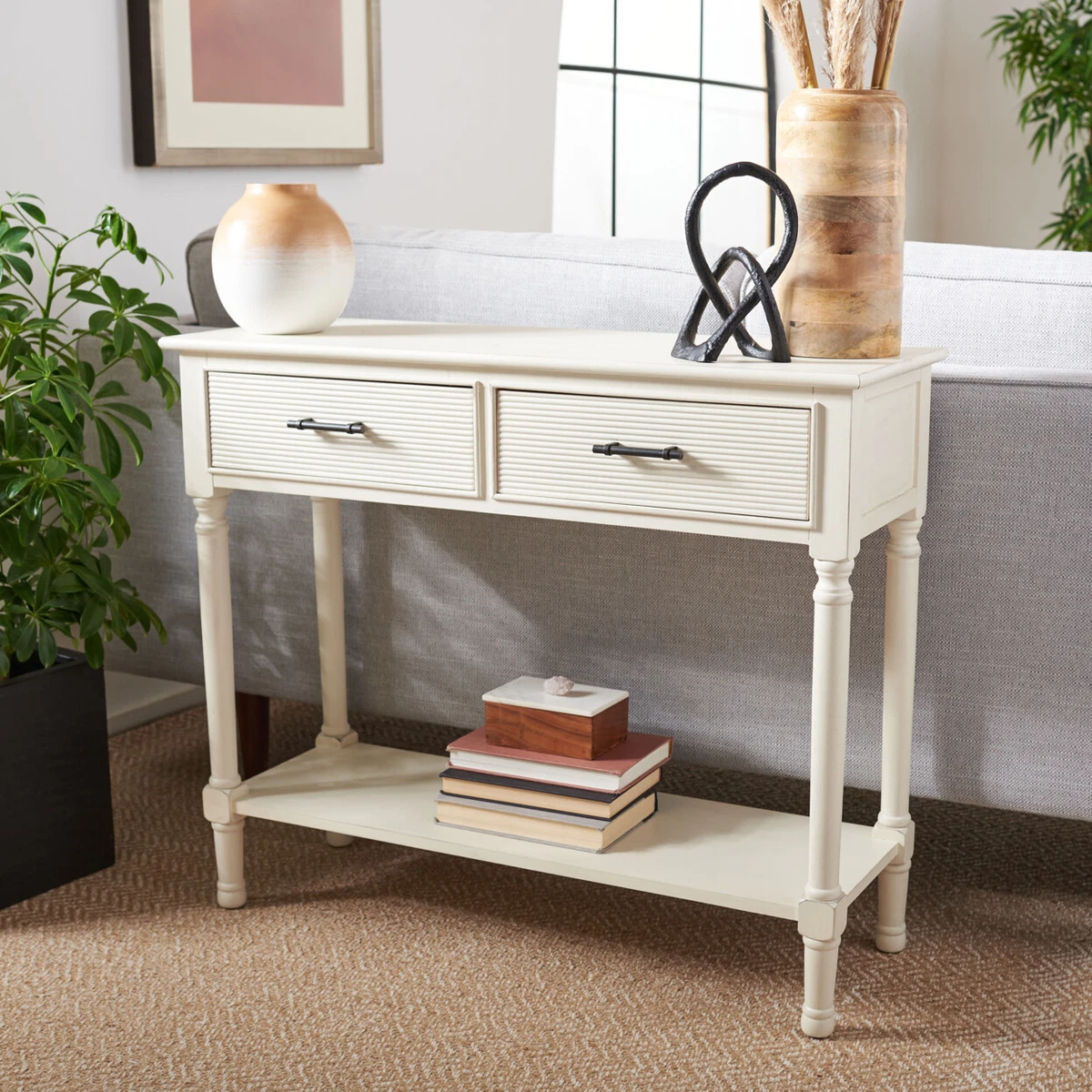 Driftwood console 2024 table with drawers