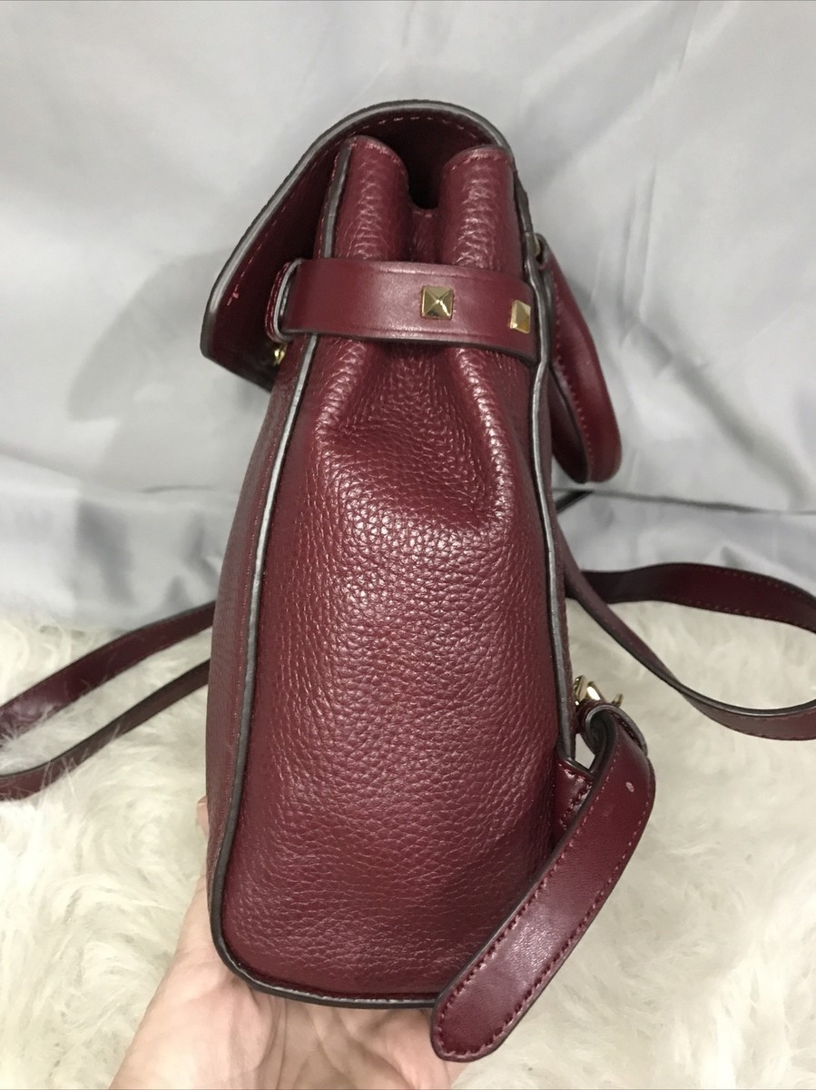 MICHAEL KORS Addison Medium Leather Backpack Oxblood / Gold  display picture 2