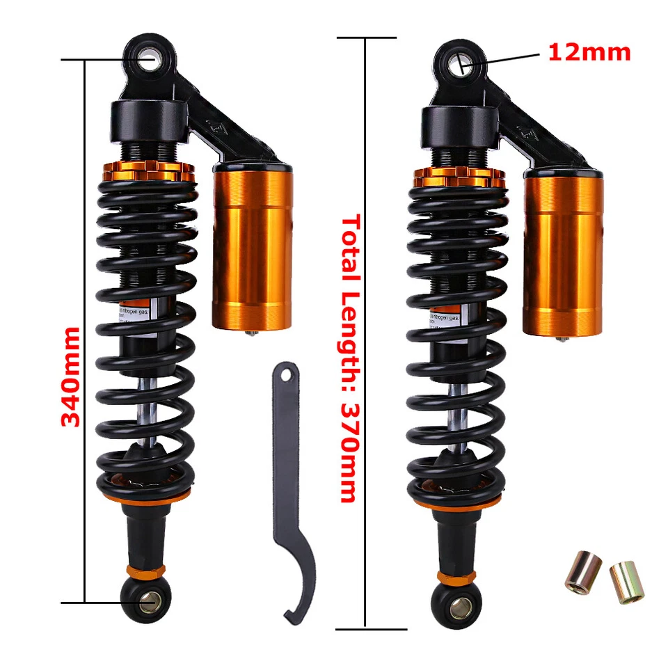 For Honda Kawasaki Yamaha 13.5'' Rear Air Shock Absorbers Suspension Motorcycle - Imagem 4 de 4
