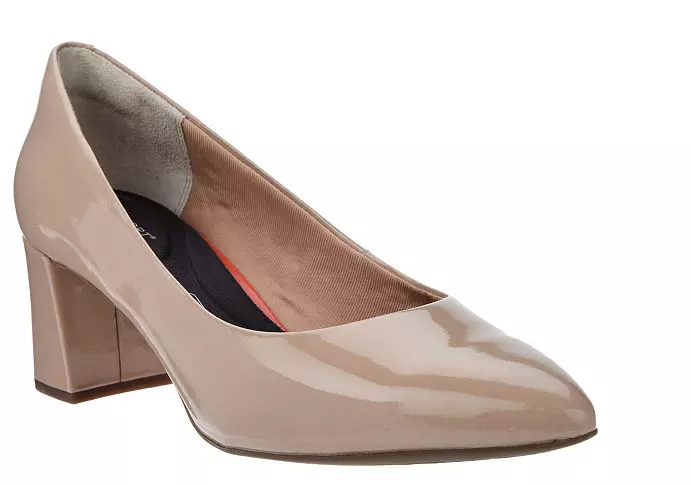 Rockport Total Motion Patent Leather Block Heel Pumps Salima Warm
