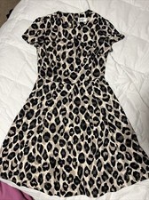 Eliza j Leopard dress size 2. Stretch A Lined Flare