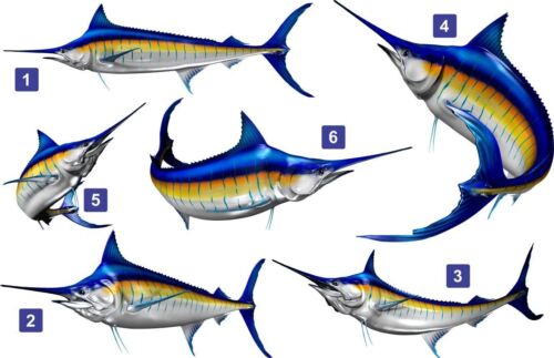 Stripped Marlin Vinyl Sticker Fish Decals for Boat Car Vehicle Truck Fishing