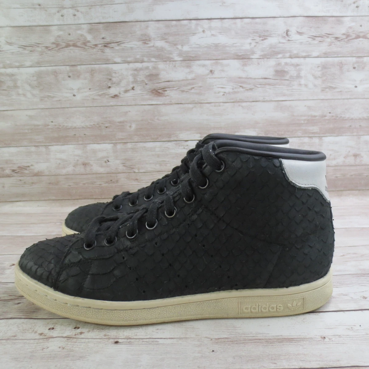 Adidas Shoes Womens 8 Black Snake Print Stan Smith High Top Sneaker Lace Up  | Ebay