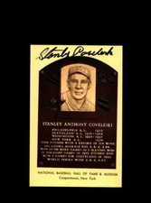 Stan Coveleski Hand Signed Gold Hall Of Fame Postcard Autograph