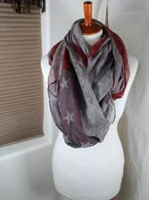 FLAG Unisex Scarf 77 X 41 in US Red White Blue Eternity Layer Fall Winter