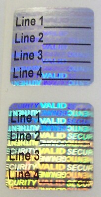 SV75c 100 to 1000 Custom SVAG 3/4'' Square Product Protection Hologram Stickers