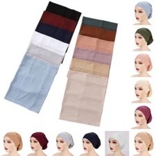 Women's Stretchy Inner Hijabs Under Scarf Cap Turban Bonnet Threaded Bottom Caps