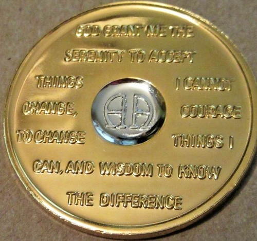 Alcoholics Anonymous Gold Silver Bi 8 Year Medallion AA Backed Coin Token chip - Picture 5 of 6