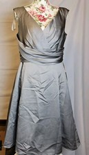 Davids Bridal Bridesmaid Gray Color Knee High Dress Size 12