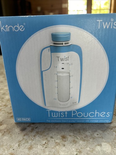 New Kiinde Twist Pouches 6 Ounce 40 Per Pack For Breast Milk w/locking caps