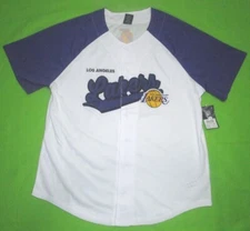 UNK Los Angeles Lakers Baseball Jersey Purple/White - Men's Size M, L