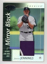 JASON JENNINGS 2002 LEAF CERTIFIED MIRROR BLACK 1/1 COLORADO ROCKIES LOGO PATCH