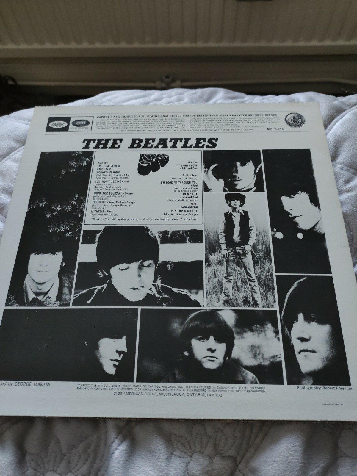 THE BEATLES RUBBER SOUL VINYL LP ALBUM CAPITOL LABEL SW2442 VG+ CANADA