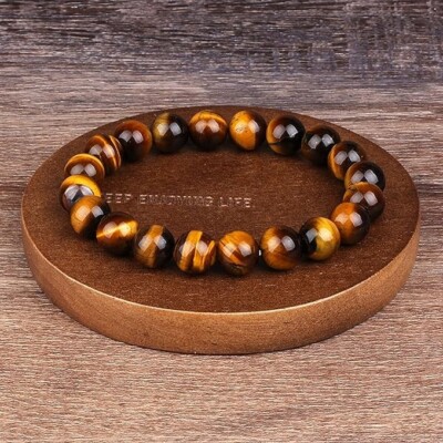 2025HOT Handmade 8mm Tiger's Eye Gemstone  Women Lucky Bracelet Birthday Gift