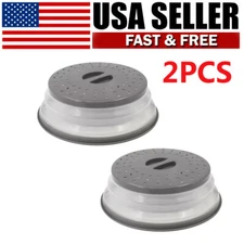 2PCS Microwave Food Cover Splatter Proof Vented Collapsible Set