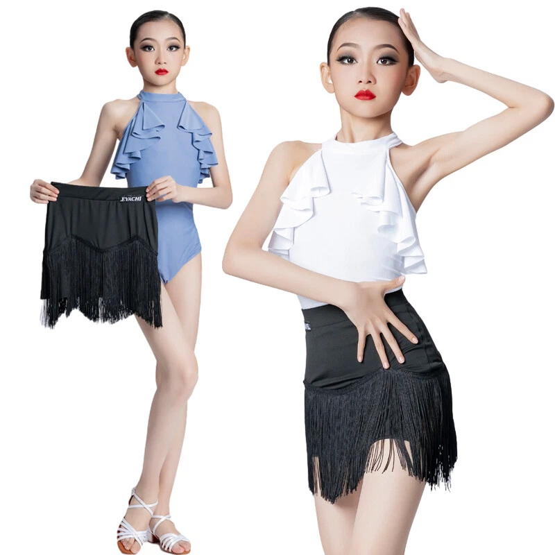 Girls Latin Dance Training Dancewear Professional Perform Practice Dance Dress - Image 2 of 4