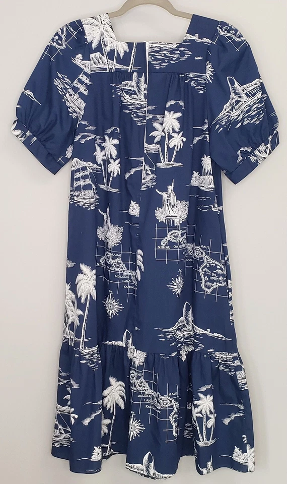 Vestido De Colección Royal Creation Hawaiano Muumuu Patio Casa Talla Pequeña Caftán Tropical Foto 2 de 4