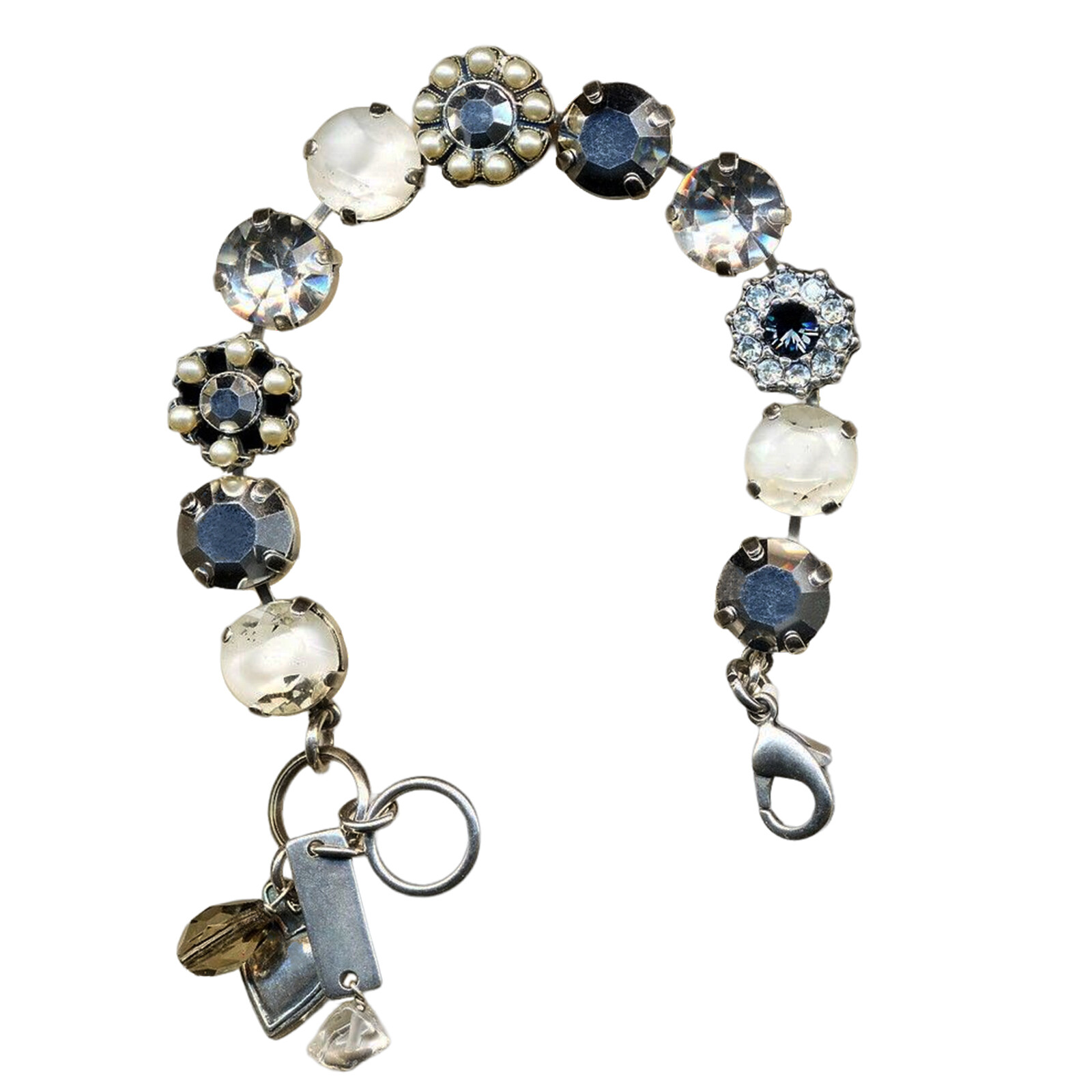 Mariana Bracelet Classy Pearl, Clear, White Opal, Montana Blue, & Foil Austri...