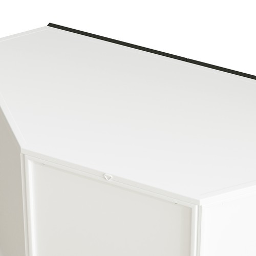 Free-Standing Floor Corner Storage Cabinet With Tempered Glass Doors and Shelves - Picture 6 of 8