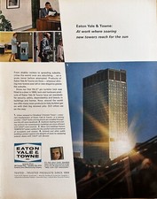 1966 Eaton, Yale & Towne Inc. Vintage Print Ad, Erieview Tower Cleveland Ohio