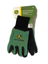 John Deere Youth Kid Light Duty Cotton Grip Gloves Gardening Gloves NEW