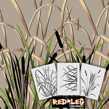 Redleg Camo &trade; GK3 3 piece duck boat camo stencil kit marsh grass cat tail