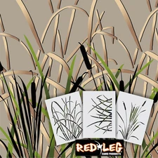 Redleg Camo ™ GK3 3 piece duck boat camo stencil kit marsh grass cat tail
