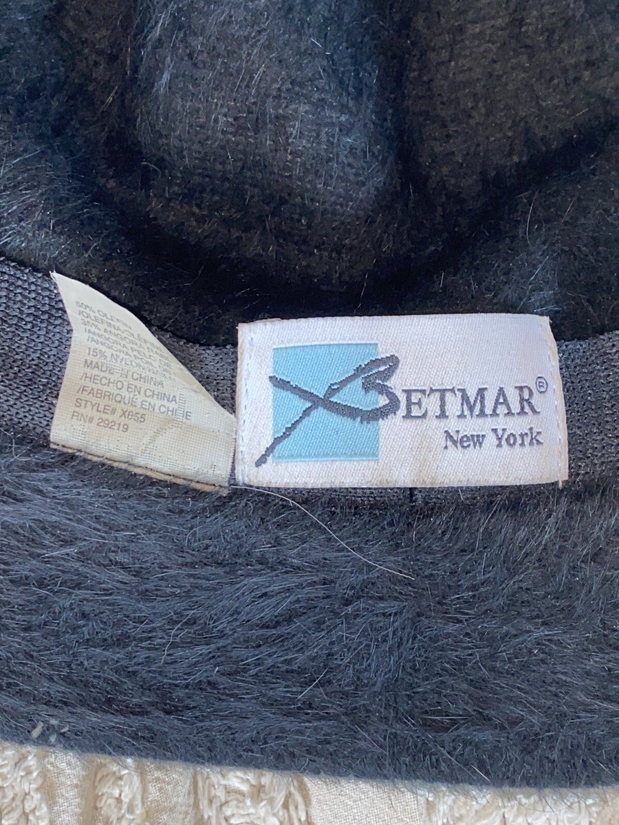 m Betmar New York Knit Hat Angora Rabbit Hair Women's Casual Black