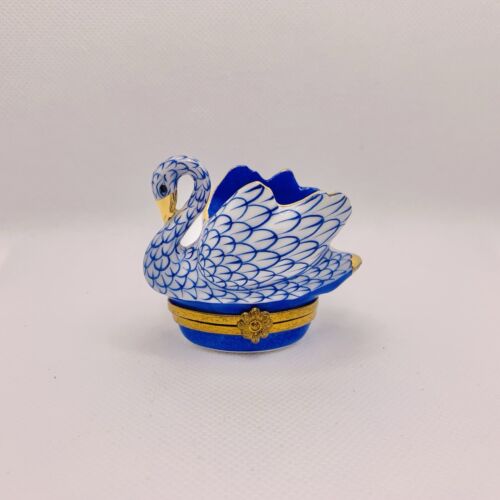 Stunning Herend Style SWAN ~ Limoges Trinket Box (1336) - Picture 3 of 10