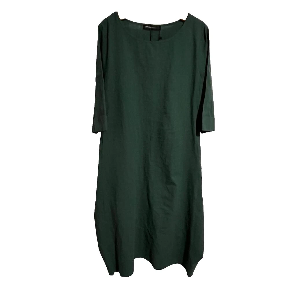 Cotton 3/4 Sleeve Shift Dresses for Women