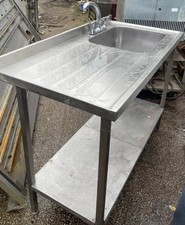 Stainless Steel Single Bowl Sink Unit With Left Hand Drainer.