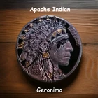 Hobo Buffalo Nickel coin hand carved by J&M Tarantula nickel as Geronimo Apache