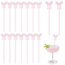 30 Pack Coquette Bow Acrylic Drink Stirrers Cocktail Stick Swizzle Sticks for...