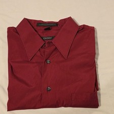 Dkny red button down dress shirt 17 34/35