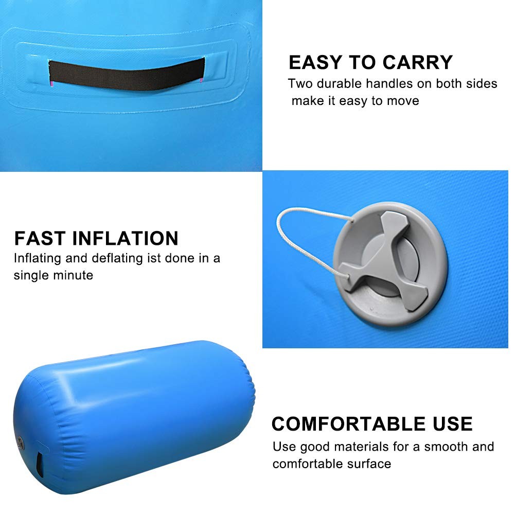 Air Barrel Back Roller Inflatable Tumbling Mat with Electric Pump,Tumble Trac...