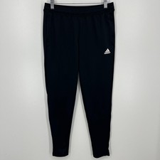 Adidas Sweatpants Men's Size M Black Primegreen Tapered Drawstring Pockets