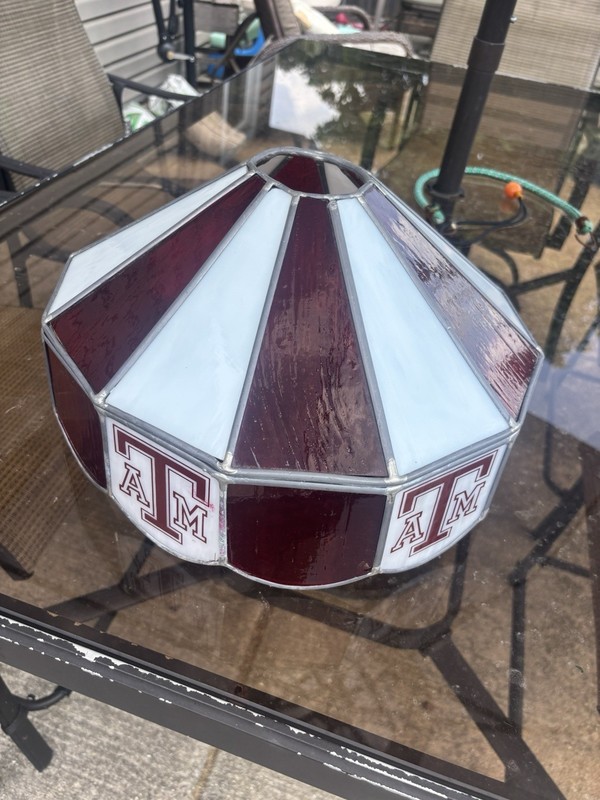 Texas A&M University Stained Glass Lamp Shade Super Rare Must See Photos