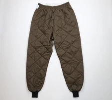 Vtg 70s Streetwear Mens Size XL Blank Quilted Insulated Joggers Pants Brown USA