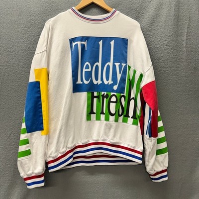 Teddy Fresh Sweatshirt Colorblock Crew Neck Pullover Retro UNISEX Medium