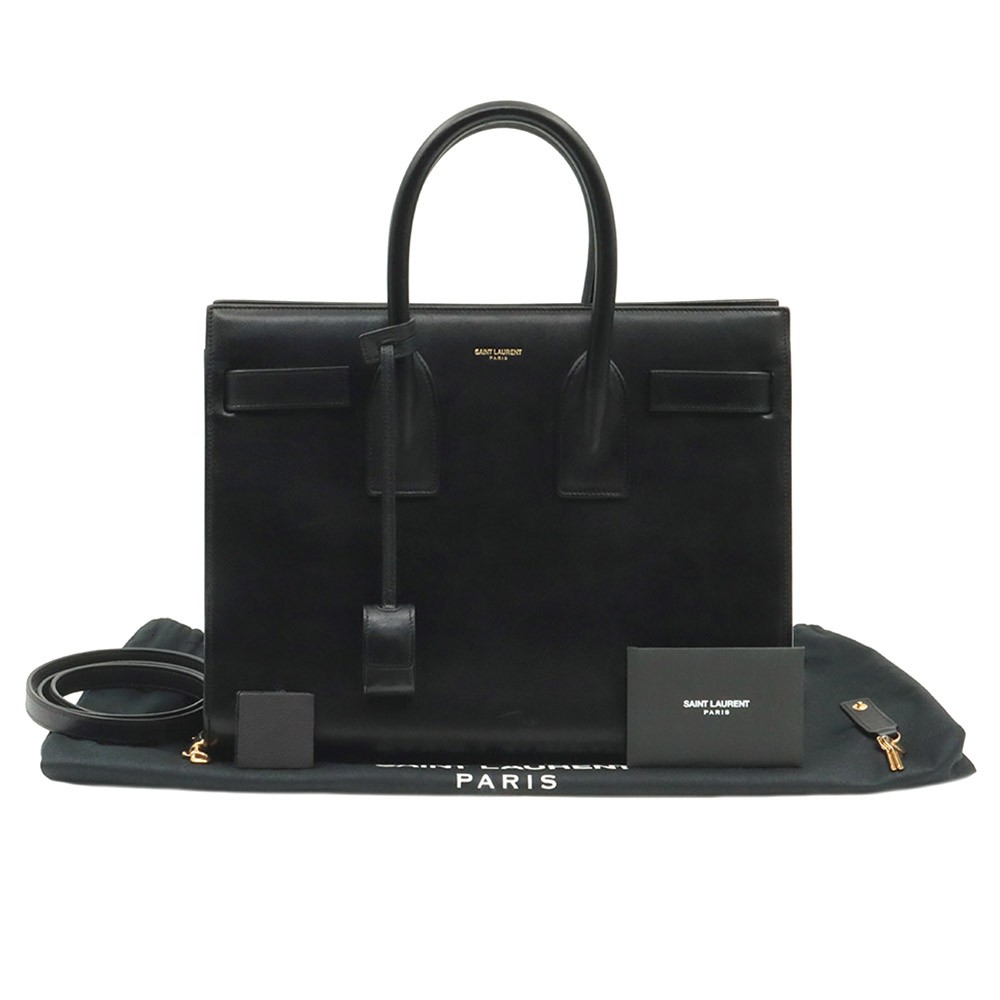 Saint Laurent Pelle di vitello nera classica Sac de Jour Small 2WAY 355153