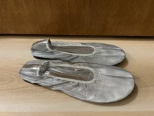 Mango Semi Transparent Mesh Ballet Flats EU Size 39 Silver Metallic Flats