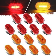 14pcs 4 Inch Rectangle Trailer Rv 6 Led Side Marker Clearence Lights W Reflex