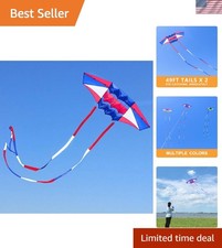 Thrilling 98-Inch Beach Kite for Adults   Comes with Colorful Tails  Easy Setup