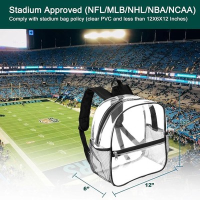 Clear Stadium Approved Backpack 12x6x12 Waterproof PVC Daypack for Events Amazon.com: Oraben Clear Backpack Stadium Approved 12X6x12  main image 3